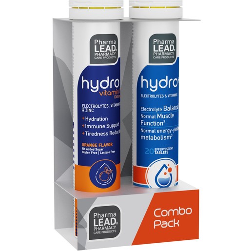 Pharmalead Promo Hydro Vitamin C 1000mg Orange 20 Effer.tabs & Hydro+ Electrolytes & Vitamins Lemon 20 Effer.tabs Pharmalead Promo Hydro Vitamin C 1000mg Orange 20 Effer.tabs & Hydro+ Electrolytes & Vitamins Lemon 20 Effer.tabs