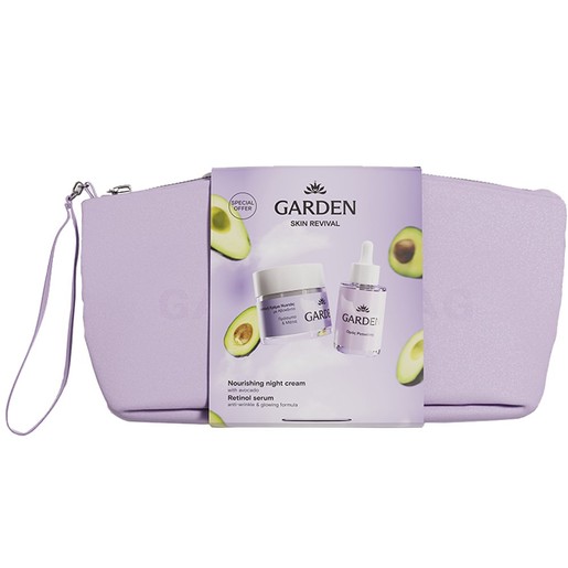 Garden Promo Nourishing Night Cream with Avocado For Face & Eyes 50ml & Retinol Serum 30ml & Δώρο Νεσεσέρ 1 Τεμάχιο