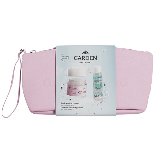 Garden Promo Anti-Wrinkle Cream with Hyaluronic Acid for Face & Eyes 50ml & Micellar Water 3 in 1 with Vitamin C 100ml & Δώρο Νεσεσέρ 1 Τεμάχιο
