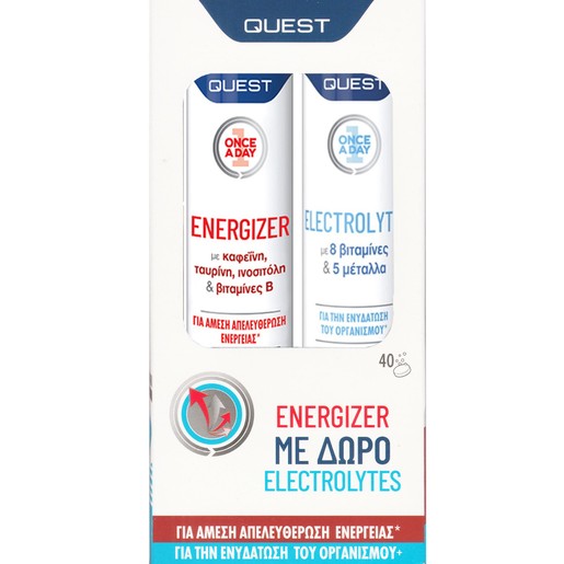 Quest Promo Once A Day Energizer 20 Effer.tabs & Δώρο Electrolytes 20 Effer.tabs