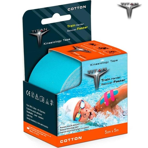 Johns Titan Cotton Kinesiology Tape 5cmx5m Κωδ 26172 1 Τεμάχιο - Μπλε