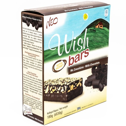 Wish Bars With Honey & Chocolate 6x30g - Σοκολάτα