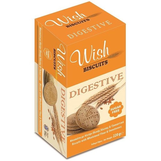 Wish Biscuits Digestive with Wholemeal Flour & Sweeteners 220g Wish Biscuits Digestive with Wholemeal Flour & Sweeteners 220g