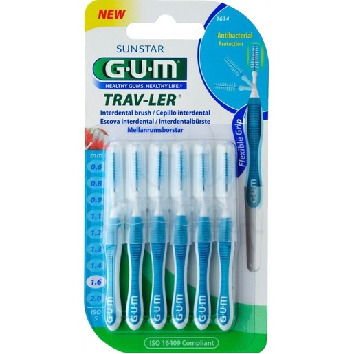 Gum Trav-Ler Interdental Brush 6 Τεμάχια - 1.6mm