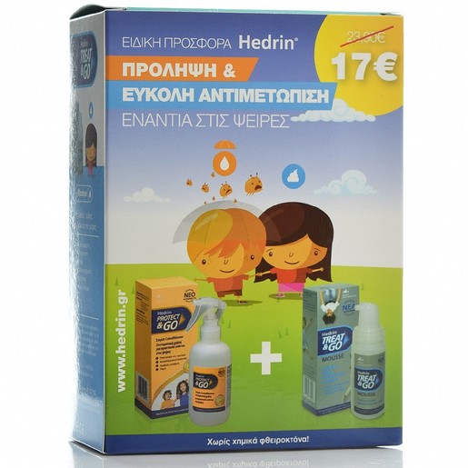 Hedrin Pack Protect and Go Spray & Treat & Go Mousse Πακέτο Πρόληψης & Εύκολης Αντιμετώπισης Ενάντια στις Ψείρες 200 + 100ml Hedrin Pack Protect and Go Spray & Treat & Go Mousse Πακέτο Πρόληψης & Εύκολης Αντιμετώπισης Ενάντια στις Ψείρες 200 + 100ml