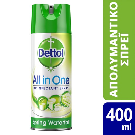 Dettol All in One Spray Spring Waterfall Απολυμαντικό Αντιβακτηριδιακό Σπρέι για Σκληρές & Μαλακές Επιφάνειες 400ml Dettol All in One Spray Spring Waterfall Απολυμαντικό Αντιβακτηριδιακό Σπρέι για Σκληρές & Μαλακές Επιφάνειες 400ml