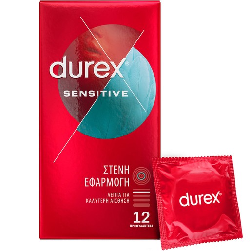 Durex Sensitive Tight Fit 12 Τεμάχια