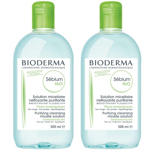 Bioderma Sebium H2O Κολλοειδές Διάλυμα Καθαρισμού για Δέρμα Λιπαρό και με Τάση Ακμής 2x500ml Προσφορά -50% στο 2ο Προϊόν Bioderma Sebium H2O Κολλοειδές Διάλυμα Καθαρισμού για Δέρμα Λιπαρό και με Τάση Ακμής 2x500ml Προσφορά -50% στο 2ο Προϊόν