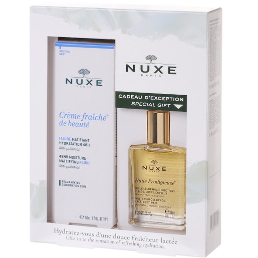 Nuxe Πακέτο Προσφοράς Creme Fraiche de Beaute Mattifying Fluid, Μικτή Επιδερμίδα 50ml & Δώρο Huile Prodigieux Ξηρό Λάδι 30ml Nuxe Πακέτο Προσφοράς Creme Fraiche de Beaute Mattifying Fluid, Μικτή Επιδερμίδα 50ml & Δώρο Huile Prodigieux Ξηρό Λάδι 30ml