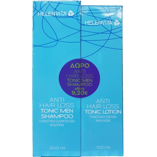 Helenvita Πακέτο Προσφοράς Anti-Hair Loss Tonic Lotion Τονωτική Λοσιόν Μαλλιών 100ml & Δώρο Tonic Men Shampoo 200ml Helenvita Πακέτο Προσφοράς Anti-Hair Loss Tonic Lotion Τονωτική Λοσιόν Μαλλιών 100ml & Δώρο Tonic Men Shampoo 200ml