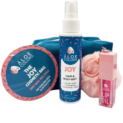 Aloe Colors Promo The Joy Cosmetic Bag Hair & Body Mist 100ml & Lip Oil Charm 5ml & Δώρο Νεσεσέρ 1 Τεμάχιο