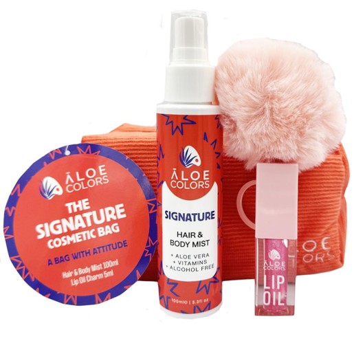 Aloe Colors Promo The Signature Bag Hair & Body Mist 100ml & Lip Oil Charm 5ml & Δώρο Νεσεσέρ 1 Τεμάχιο