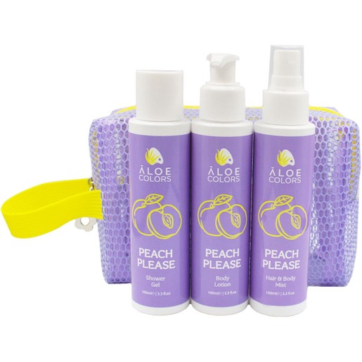 Aloe Colors Promo Peach Please Shower Gel 100ml & Body Lotion 100ml & Hair & Body Mist & Δώρο Νεσεσέρ 1 Τεμάχιο