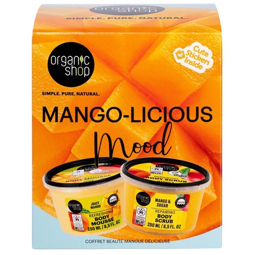 Organic Shop Promo Mango Licious Mood Refreshing Body Mousse 250ml & Repaing Body Scrub 250ml