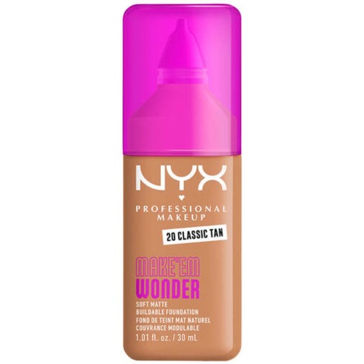 Nyx Professional Makeup Make\'em Wonder Soft Matte Buildable Foundation 30ml - 20 Classic Tan