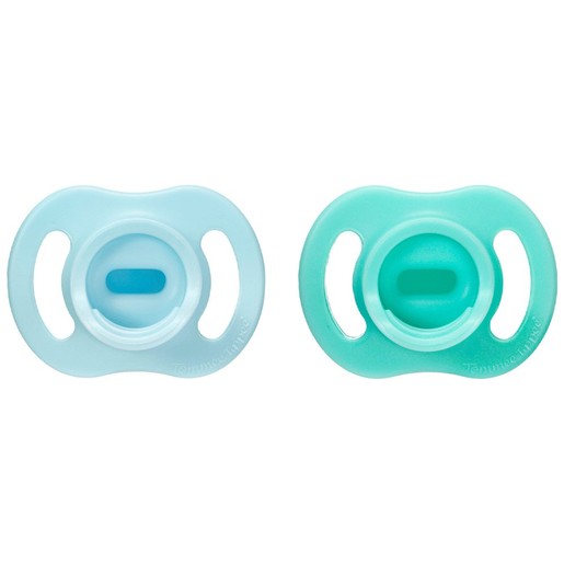 Tommee Tippee Ultra Light Stay Put Orthodontic Silicone Soother 0-6m+, 2 Τεμάχια - Γαλάζιο / Τιρκουάζ