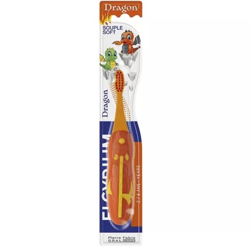 Elgydium Kids 2-6 Years Dragon Souple Soft Toothbrush 1 Τεμάχιο - Κόκκινο