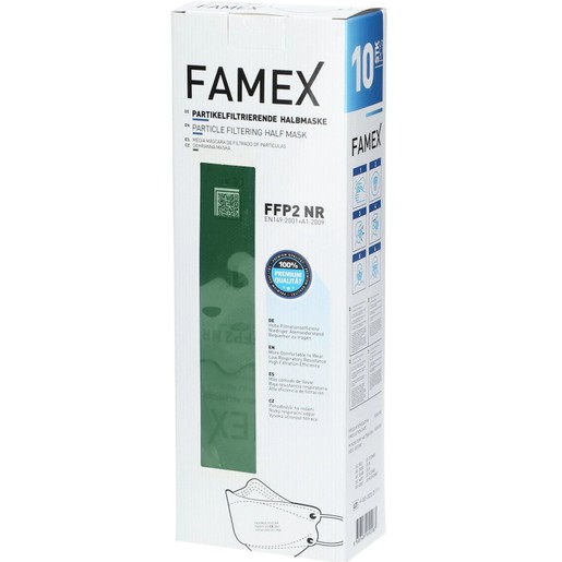 Famex Particle Filtering Half Mask FFP2 NR Πράσινο 10 Τεμάχια