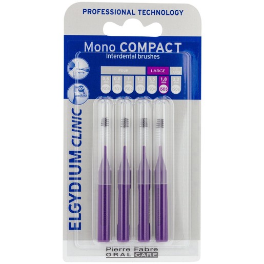 Elgydium Clinic Mono Compact Large 1.8mm ISO 5 Interdental Brushes 4 Τεμάχια Elgydium Clinic Mono Compact Large 1.8mm ISO 5 Interdental Brushes 4 Τεμάχια