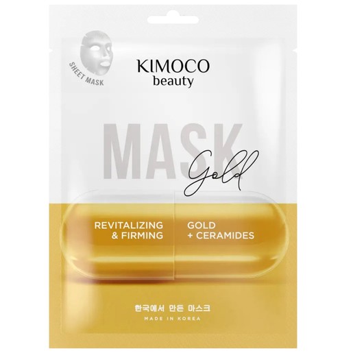 Kimoco Beauty Revitilizing & Firming Ceramides & Gold Face Sheet Mask 23ml Kimoco Beauty Revitilizing & Firming Ceramides & Gold Face Sheet Mask 23ml