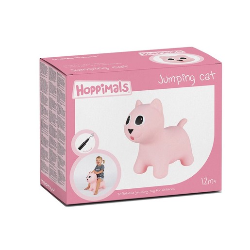 Hoppimals Jumping Cat Φουσκωτό Γατούλα Χοπ Χοπ, Ζωγραφισμένο στο Χέρι σε Ροζ Χρώμα, από 12 Μηνών Hoppimals Jumping Cat Φουσκωτό Γατούλα Χοπ Χοπ, Ζωγραφισμένο στο Χέρι σε Ροζ Χρώμα, από 12 Μηνών