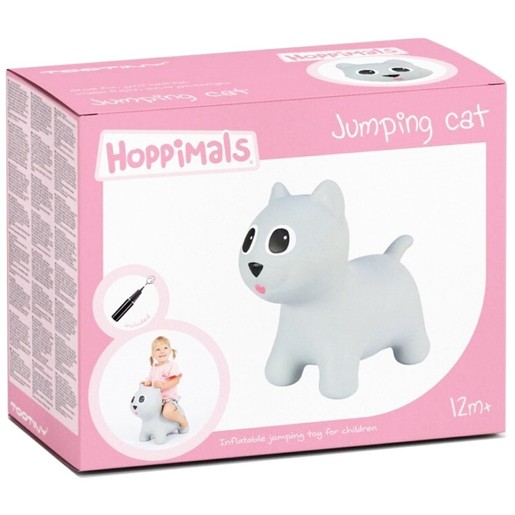 Hoppimals Jumping Dog Φουσκωτό Γατάκι Χοπ Χοπ Ζωγραφισμένο στο Χέρι σε Γκρι Χρώμα από 12 Μηνών Hoppimals Jumping Dog Φουσκωτό Γατάκι Χοπ Χοπ Ζωγραφισμένο στο Χέρι σε Γκρι Χρώμα από 12 Μηνών