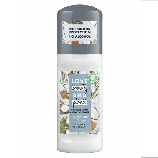 Love Beauty & Planet Coconut Water & Mimosa Flower Pampering Soin Deo Αποσμητικό Roll-on με 0% Αλκοόλ 50ml Love Beauty & Planet Coconut Water & Mimosa Flower Pampering Soin Deo Αποσμητικό Roll-on με 0% Αλκοόλ 50ml