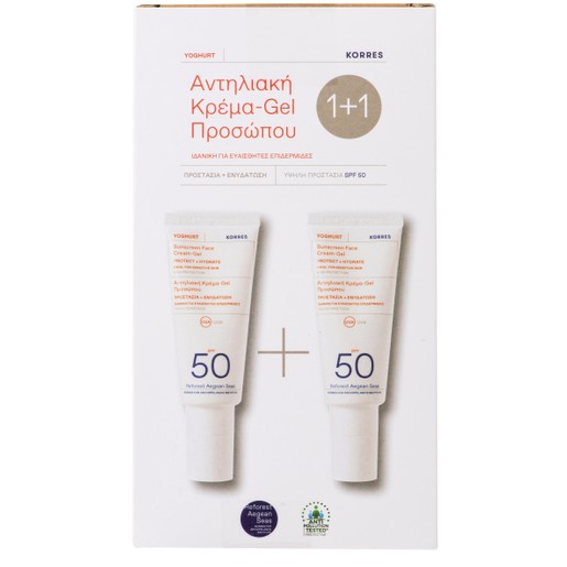 Korres Πακέτο Προσφοράς Sunscreen Face Cream-Gel Protect & Hydrate Spf50 2x40ml 1+1 Δώρο Korres Πακέτο Προσφοράς Sunscreen Face Cream-Gel Protect & Hydrate Spf50 2x40ml 1+1 Δώρο