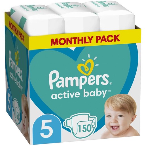 Pampers Active Baby Monthly Pack Νο5 (11-16 kg) 150 πάνες