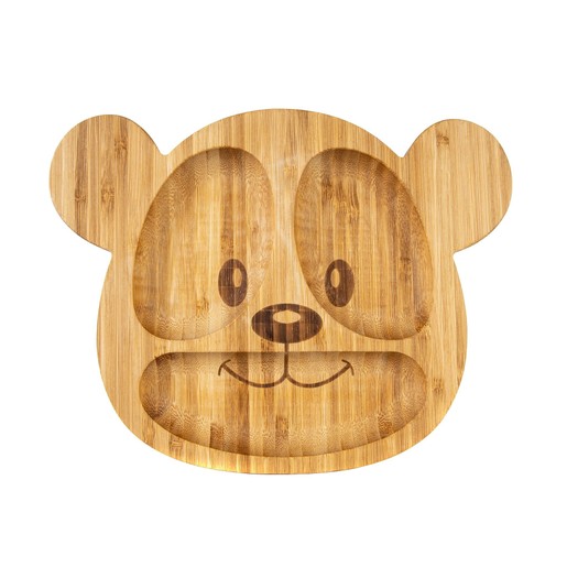 OLABamboo Teddy Bear Bamboo Plate with Suction Base 1 Τεμάχιο