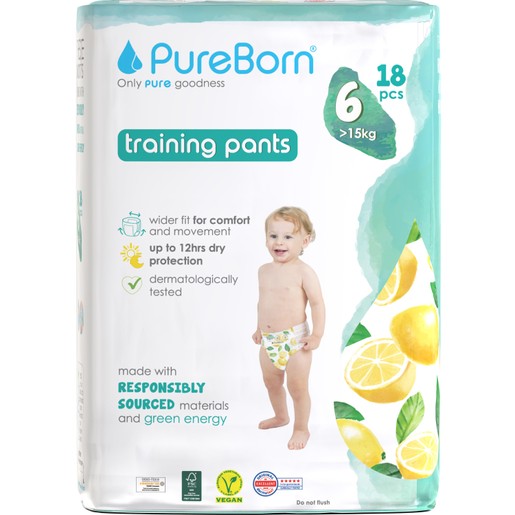 PureBorn Training Unisex Pants No6 (>15kg) 18 Τεμάχια - Lemons
