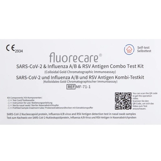 Fluorecare Covid-19 & Influenza A/B & RSV Antigen Combo Test Kit 1 Τεμάχιο