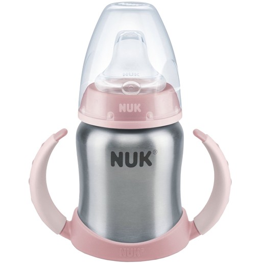 Nuk First Choice Learner Cup Ροζ Ανοξείδωτο Μπιμπερό Εκπαίδευσης 6-18m 125ml