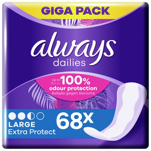 Always Πακέτο Προσφοράς Dailies Extra Protect Large Σερβιετάκια 44 Τεμάχια & Δώρο 24 Τεμάχια Always Πακέτο Προσφοράς Dailies Extra Protect Large Σερβιετάκια 44 Τεμάχια & Δώρο 24 Τεμάχια