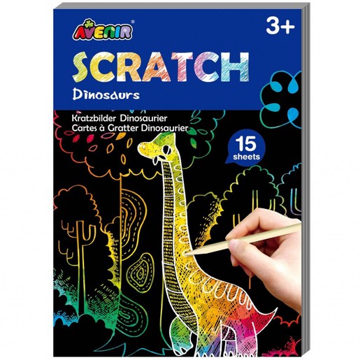 Avenir Mini Scratch Book Κωδ 60128, 1 Τεμάχιο - Dinosaurs