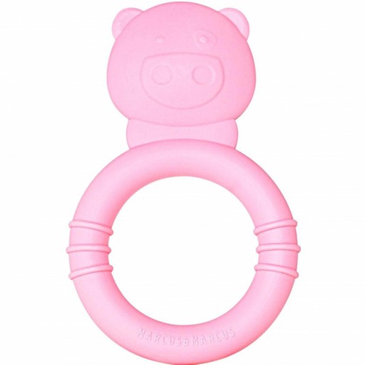 Marcus & Marcus Silicone Teether Pig Μασητικό Σιλικόνης FDA Γουρουνάκι, σε Ροζ Χρώμα Marcus & Marcus Silicone Teether Pig Μασητικό Σιλικόνης FDA Γουρουνάκι, σε Ροζ Χρώμα