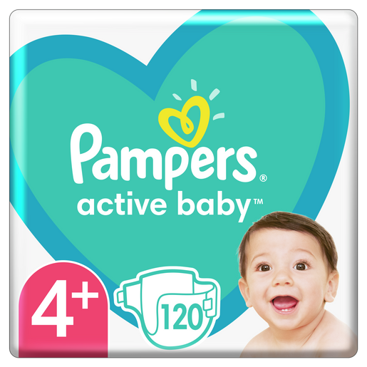 Pampers Active Baby Mega Pack Νο4+ (10-15kg) 120 πάνες Pampers Active Baby Mega Pack Νο4+ (10-15kg) 120 πάνες