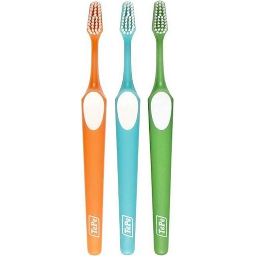 Tepe Supreme Soft Toothbrush 3 Τεμάχια - Πορτοκαλί / Γαλάζιο / Πράσινο