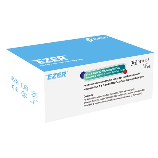 Ezer Covid-19 Ag & Influenza A/B Duo Rapid Self Test 20 Tests