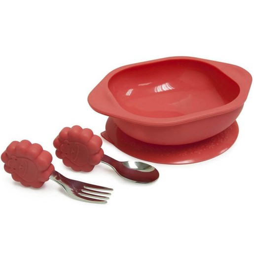 Marcus & Marcus Toddler Mealtime Set Σετ Φαγητού Λιοντάρι, με Μπολ, Κουτάλι & Πιρούνι σε Κόκκινο Χρώμα Marcus & Marcus Toddler Mealtime Set Σετ Φαγητού Λιοντάρι, με Μπολ, Κουτάλι & Πιρούνι σε Κόκκινο Χρώμα