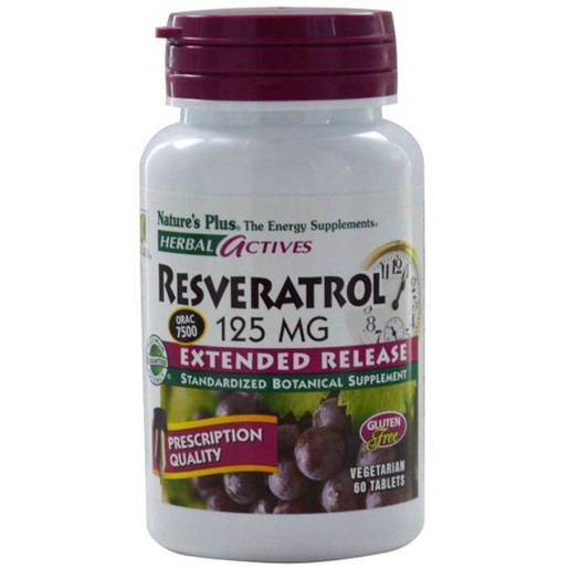 Nature\'s Plus Resveratrol 125 mg Extended Release Συμπλήρωμα Διατροφής με Ισχυρή Αντιοξειδωτική Δράση Tablets Nature\'s Plus Resveratrol 125 mg Extended Release Συμπλήρωμα Διατροφής με Ισχυρή Αντιοξειδωτική Δράση Tablets