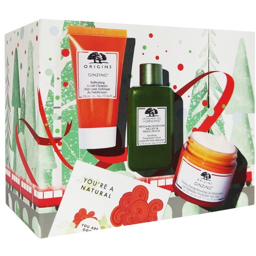 Origins Πακέτο Προσφοράς Glow & Believe GinZing 50ml, Mega Mushroom 50ml & Scrub Cleanser 30ml Origins Πακέτο Προσφοράς Glow & Believe GinZing 50ml, Mega Mushroom 50ml & Scrub Cleanser 30ml
