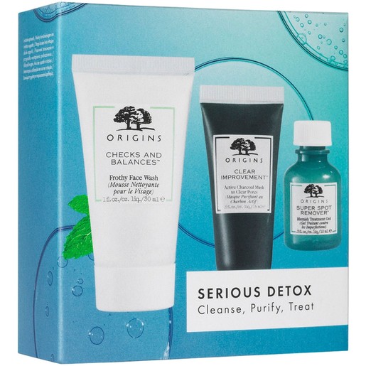 Origins Promo Serious Detox Set Checks And Balances Face Wash 30ml & Clear Improvement Face Mask 15ml & Super Spot Remover Blemish Treatment Gel 10ml Origins Promo Serious Detox Set Checks And Balances Face Wash 30ml & Clear Improvement Face Mask 15ml & Super Spot Remover Blemish Treatment Gel 10ml