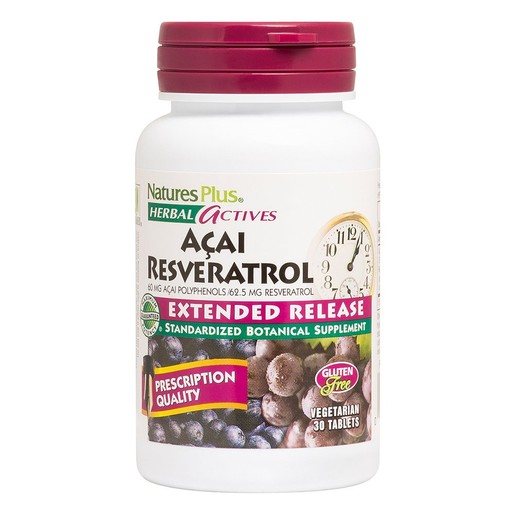 Natures Plus Herbal Actives Acai Resveratrol Extenden Release 30 Veg.tabs Natures Plus Herbal Actives Acai Resveratrol Extenden Release 30 Veg.tabs