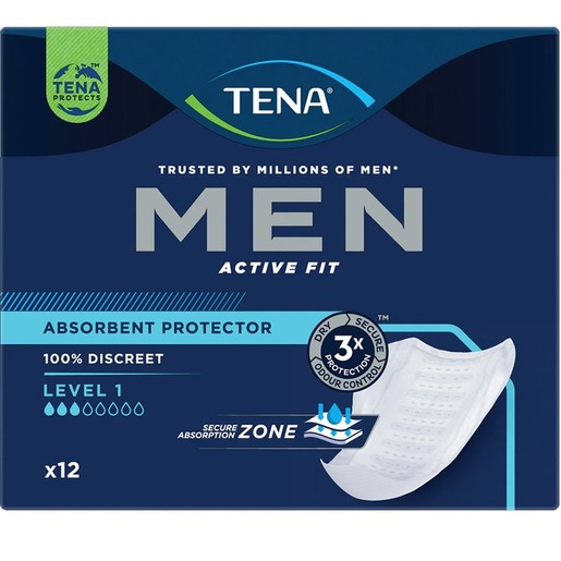 Tena Men Active Fit Absorbent Protector Level 1, 12 Τεμάχια