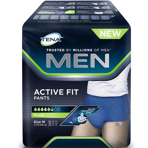 Tena Men Active Fit Pants Plus Ανδρικά Προστατευτικά Εσώρουχα 9 Τεμάχια - Medium Tena Men Active Fit Pants Plus Ανδρικά Προστατευτικά Εσώρουχα 9 Τεμάχια - Medium