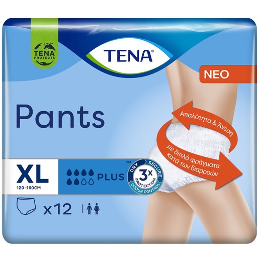 Tena Pants Plus Άνετα & Αξιόπιστα Εσώρουχα Ακράτειας - XLarge 12τεμ Tena Pants Plus Άνετα & Αξιόπιστα Εσώρουχα Ακράτειας - XLarge 12τεμ