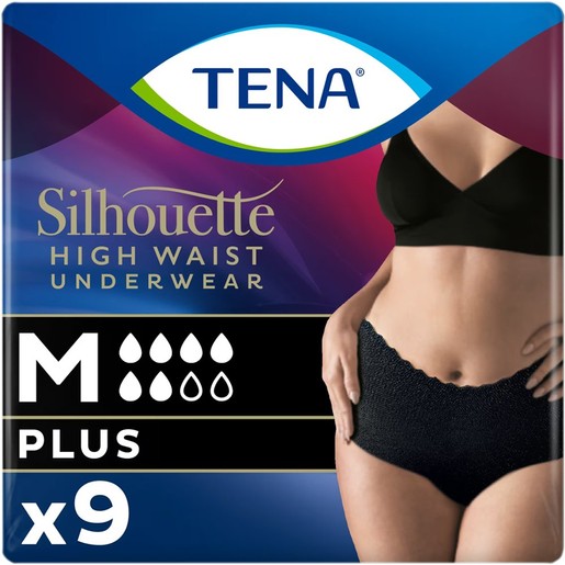 Tena Silhouette Plus Black Underwear 9 Τεμάχια - Medium