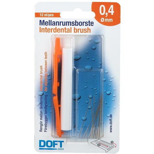 Doft Envelope Interdental Brushes 12 Τεμάχια - Μέγεθος 0.4mm Πορτοκαλί