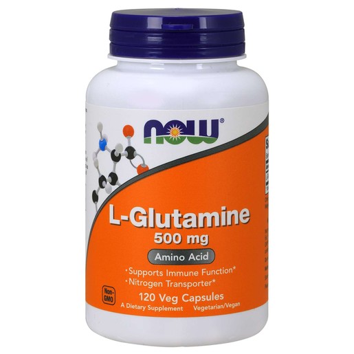 Now Foods L-Glutamine 500mg Συμπλήρωμα Διατροφής για τη Φυσιολογική Λειτουργία του Εντέρου & Υγιές Πεπτικό Σύστημα 120veg.caps